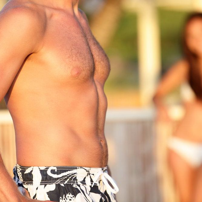 man's toned midsection